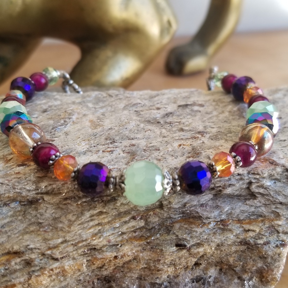 Handmade Natural gemstone and crystal bracelet